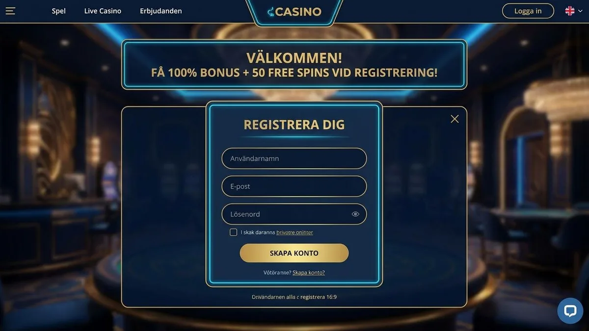 Registrera dig med bonus